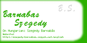 barnabas szegedy business card